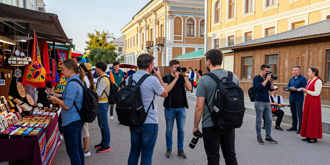 Pengunjung di https://payinrussia.com/ menikmati pengalaman budaya Rusia sambil menjelajahi pasar tempatan.