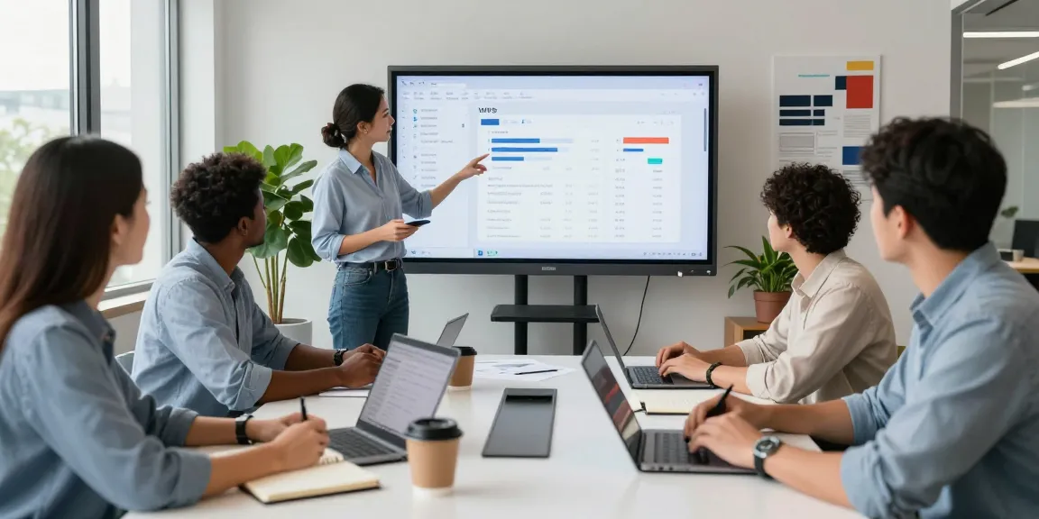 Team collaboration using WPS Official Website in a modern office, showcasing innovative software tools.
