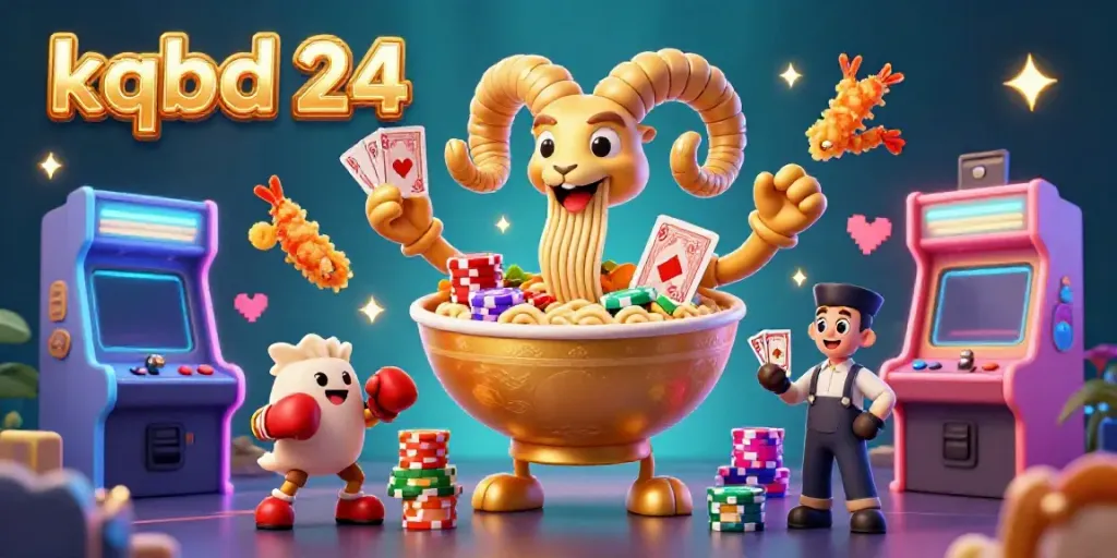 Engaging scene of kqbd 24 with a golden ramen bowl dealer and active game elements celebrating sports betting.