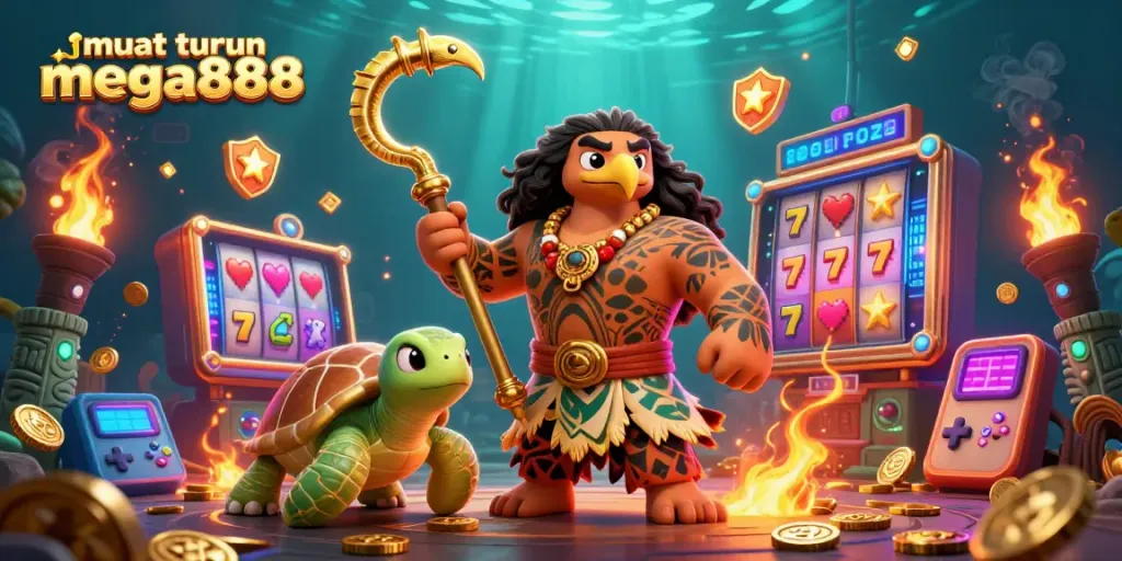 Experience muat turun mega888 with vibrant 3D casino elements and engaging characters.