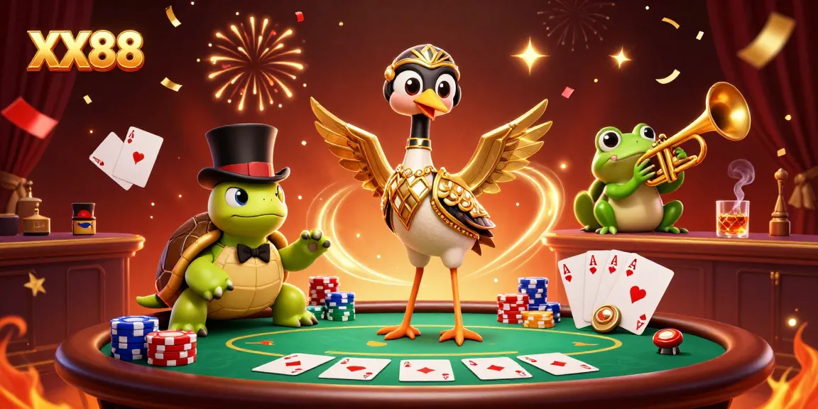 Engage in thrilling XX88 casino fun with cartoon characters in a vibrant speakeasy scene.