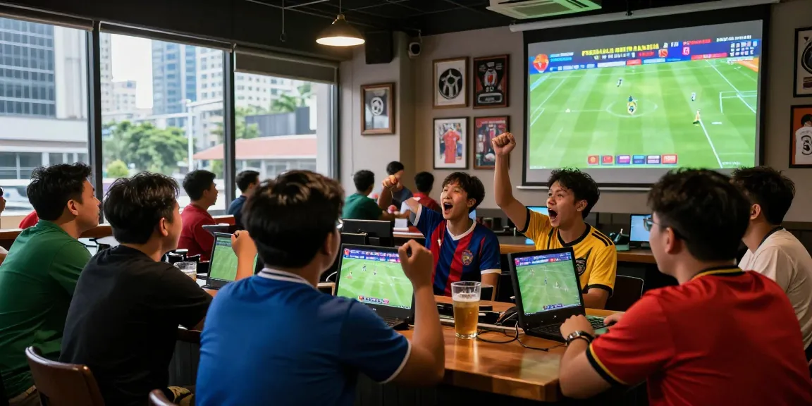 Exciting football betting scene showcasing fans engaging in Football Betting Malaysia with live games in a vibrant sports bar atmosphere.